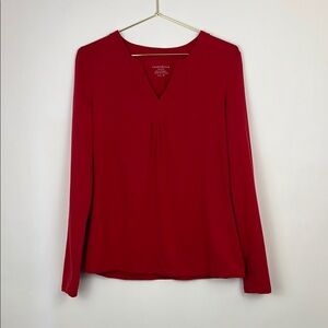 Charter Club Petite Long Sleeve Red Top Sz P/P